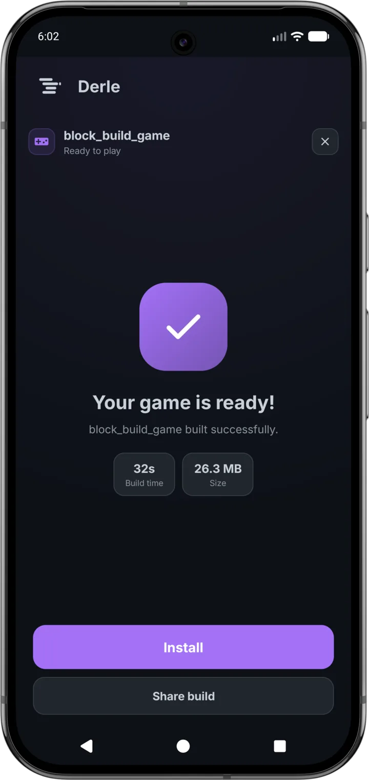 A finished game build, ready to install or share